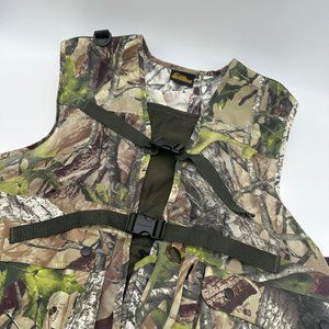 Duck Hunting Camo Vest Attached Foam Seat Fieldline Medium Large Camouflage